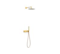 Kit robinet thermostatique encastré à 2 voies B-system pour douche Or Mat 24K - TRES 30735204OM