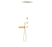 Kit robinet thermostatique encastré à 4 voies B-system pour douche Or Mat 24K - TRES 30725406OM