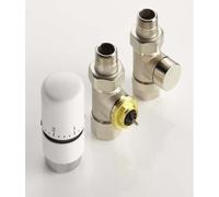 Kit robinetterie manuelle droit tête thermostatique design nickelé - ACOVA 841068