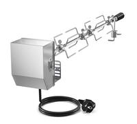 Kit rôtisserie universel barbecue, 3 broches acier inox, longueur 56-134cm, moteur 3RPM, tournebroche complet