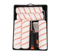 Kit Rouleau à Peinture Manuel pour Murs, Plafonds et Encadrements | Polyester, Poignée Souple Tpr et Abs, pour Débutants et Professionnels, Surfaces Larges et Bords Étroits Couleur Aléatoire