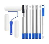 Kit rouleau pour peinture, pinceau lisse à poils avec tige télescopique | Rouleau de plafond pour intérieur, plafonds, pièces, sols, portes, meubles, armoires, plinthes, bureau