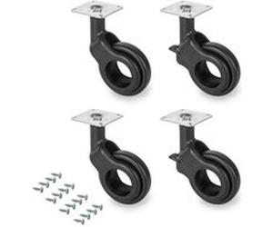 Kit roulettes Hole 2 avec platine de montage, Ø 50 mm, Peint en noir Peint en noir G