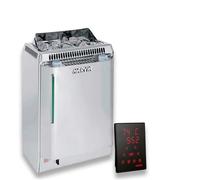 "Kit sauna : poêle Harvia Topclass Combi Kv60se + panneau de contrôle Harvia Xenio Cx110c Combi