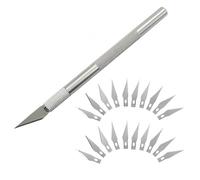 Kit Scalpel de Précision 21 Pièces Couteau d'Art avec Manche en Aluminium | Maquette, Sculpture, Scrapbooking, Papier et Bricolag, et 20 Lames, de Rechange #11, pour Loisirs Créatifs, 21 Pièces