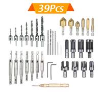 Kit scies cloches et trépans bois - 39 pièces