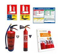 Kit sécurité incendie 2 Extincteurs (CO2 + eau) + signalétique
