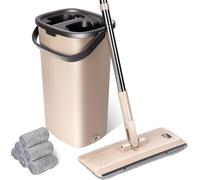 Kit serpillière microfibre avec seau et 6 tampons d'essuyage
