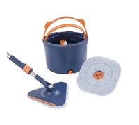 Kit serpillière Mop Seau pour la maison pivotant à 360° (Bleu)