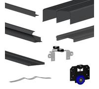 Kit SLID'UP 280 aluminium anodisé noir pour 3 portes de placard coulissantes 18 mm - rail 3 m - 50 kg