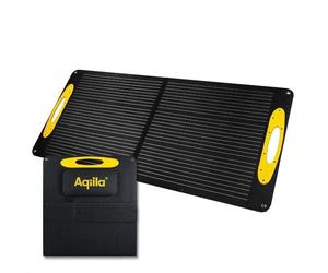 Kit Solaire - Aqiila - 100W - Panneau Solaire Pliable - Taux de Conversion 21,5% - IP65 Résistant à l'Eau