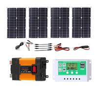 Kit Solaire Complet Onduleur 4000W/6000W Avec Panneau Et Contrôleur | Panneau Monocristallin Étanche,Protections Électriques Multiples,Camping-car, Chalet,Alimentation De Secours(4000W,12V-220V)