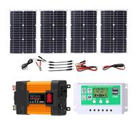 Kit Solaire Complet Onduleur 4000W/6000W Avec Panneau Et Contrôleur | Panneau Monocristallin Étanche,Protections Électriques Multiples,Camping-car, Chalet,Alimentation De Secours(6000W,12V-220V)