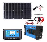 Kit Solaire Complet: onduleur 6000W + Panneau 18W 18V avec contrôleur Double Tension, 4ports USB et écran LED(220V)