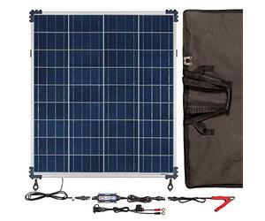 Kit solaire portable OptiMate Solar 80W 12V 6,67A - Kit de charge complet avec panneau, régulateur, support, câbles & sac - Pour batteries auto, moto, bateau & camping-car