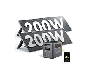 Kit Solaire Pro 1800W + 400W Panneaux Solaires (2x200W) Station Electrique Camping