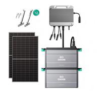 Kit solaire Zendure SolarFlow 800 - 2x panneaux bifaciaux 500W + 2x batteries AB2000L (3840 Wh, MPPT 1200W, 96%) +4x crochets balcon