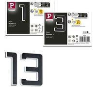 Kit Solar Numéro de maison lumineux LED avec batterie interchangeable 3000K 2x6lm 2x0,2W Noir Noir