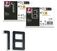 Kit Solar Numéro de maison lumineux LED avec batterie interchangeable 3000K 2x6lm 2x0,2W Noir Noir