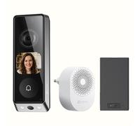Carillon vidéo intelligent EZVIZ EP8 Ultra kit sonnette vidéo 160° Noir et argent 2 MP avec chime