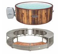 Kit Spa et mobilier rond Bestway 180cm - Gris - Spa Helsinki Airjet 5-7 places et mobilier rond 180cm