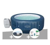 Kit spa gonflable Bestway Lay-Z-Spa Milan rond Airjet Plus 4/6 places + Ensemble mobilier + Kit traitement brome