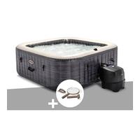 Kit spa gonflable Intex PureSpa Ardoise carré Bulles 6 places + Kit d'entretien