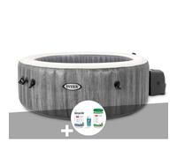 Kit spa gonflable Intex PureSpa Baltik rond Bulles 4 places + Kit de traitement brome