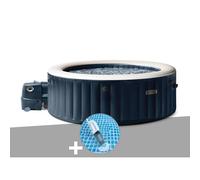 Kit spa gonflable Intex PureSpa Blue Navy rond Bulles 4 places + Aspirateur