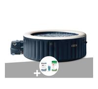 Kit spa gonflable Intex PureSpa Blue Navy rond Bulles 4 places + Kit de traitement brome