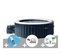 Kit spa gonflable Intex PureSpa Blue Navy rond Bulles 6 places + Aspirateur + Kit d'entretien + Kit de traitement brome