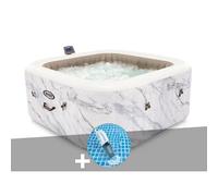 Kit spa gonflable Intex PureSpa Calacatta carré Bulles 4 places + Aspirateur