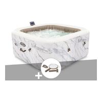 Kit spa gonflable Intex PureSpa Calacatta carré Bulles 4 places + Kit d'entretien