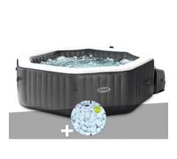 Kit spa gonflable Intex PureSpa Carbone octogonal Bulles et Jets 4 places + 5 kg de sel