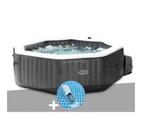 Kit spa gonflable Intex PureSpa Carbone octogonal Bulles et Jets 4 places + Aspirateur