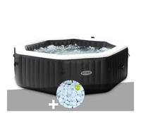 Kit spa gonflable Intex PureSpa Carbone octogonal Bulles et Jets 6 places + 5 kg de sel