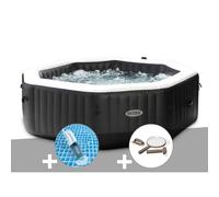 Kit spa gonflable Intex PureSpa Carbone octogonal Bulles et Jets 6 places + Aspirateur + Kit d'entretien