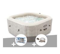 Kit spa gonflable Intex PureSpa Chevron carré Bulles 4 places + 6 filtres + Kit d'entretien