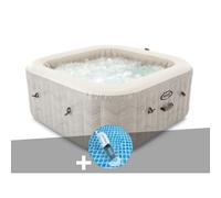 Kit spa gonflable Intex PureSpa Chevron carré Bulles 4 places + Aspirateur