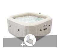 Kit spa gonflable Intex PureSpa Chevron carré Bulles 4 places + Porte-verre