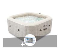 Kit spa gonflable Intex PureSpa Chevron carré Bulles 6 places + 6 filtres