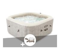 Kit spa gonflable Intex PureSpa Chevron carré Bulles 6 places + Kit d'entretien