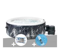 Kit spa gonflable Intex PureSpa Galaxie rond Bulles avec LED 4 places + 6 filtres + Aspirateur