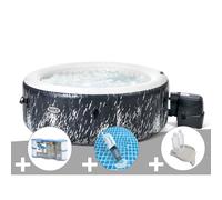 Kit spa gonflable Intex PureSpa Galaxie rond Bulles avec LED 4 places + 6 filtres + Aspirateur + Porte-verre