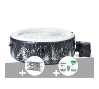Kit spa gonflable Intex PureSpa Galaxie rond Bulles avec LED 4 places + 6 filtres + Kit de traitement brome