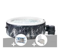 Kit spa gonflable Intex PureSpa Galaxie rond Bulles avec LED 4 places + 6 filtres + Porte-verre