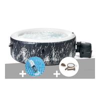 Kit spa gonflable Intex PureSpa Galaxie rond Bulles avec LED 4 places + Aspirateur + Kit d'entretien
