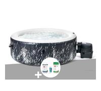 Kit spa gonflable Intex PureSpa Galaxie rond Bulles avec LED 4 places + Kit de traitement brome