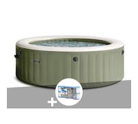 Kit spa gonflable Intex PureSpa Olive rond Bulles 6 places + 6 filtres
