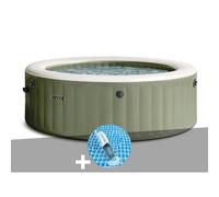 Kit spa gonflable Intex PureSpa Olive rond Bulles 6 places + Aspirateur